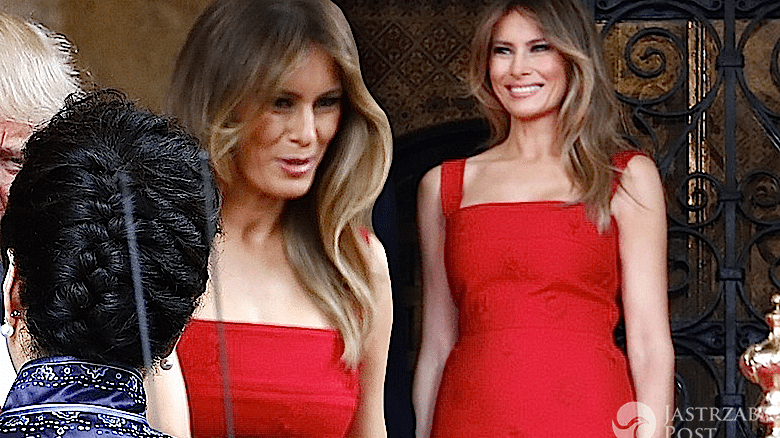 Melania Trump czerwona sukienka Valentino