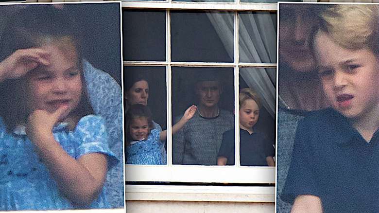 George i Charlotte wygłupy w oknie