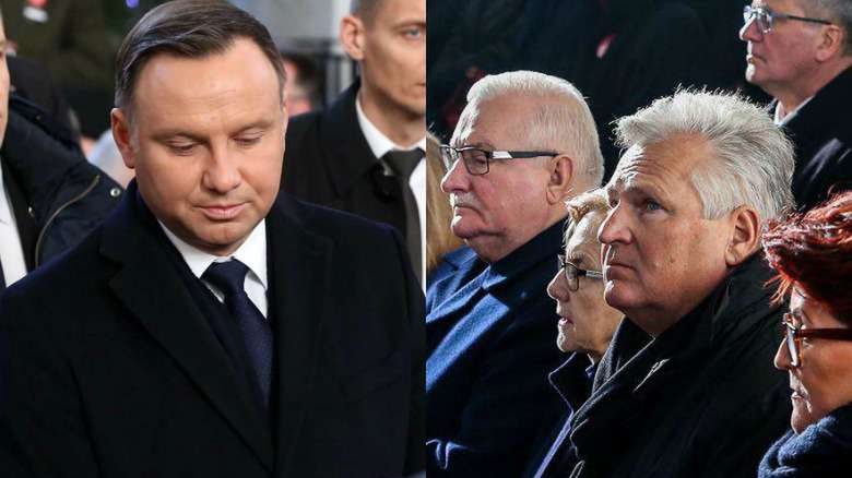 Czterech prezydentów Polski na pogrzebie Pawła Adamowicza. Czy politycy przekazali sobie symboliczny znak pokoju?