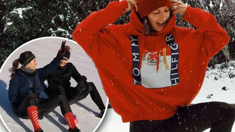 Anna Lewandowska i Małgorzata Socha szaleją na śniegu jak dzieci! To nagranie jest już hitem! [WIDEO]