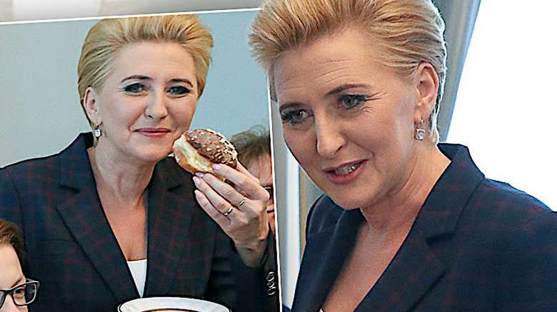 Stylowa Agata Duda z wielką klasą konsumuje lukrowanego pączusia! W Pałacu Prezydenckim również świętują tłusty czwartek!