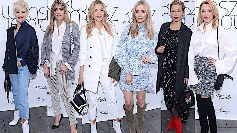 Plejada gwiazd na pokazie Łukasza Jemioła: Małgorzata Kożuchowska, Agnieszka Woźniak-Starak, Karolina Szostak, Małgorzata Socha