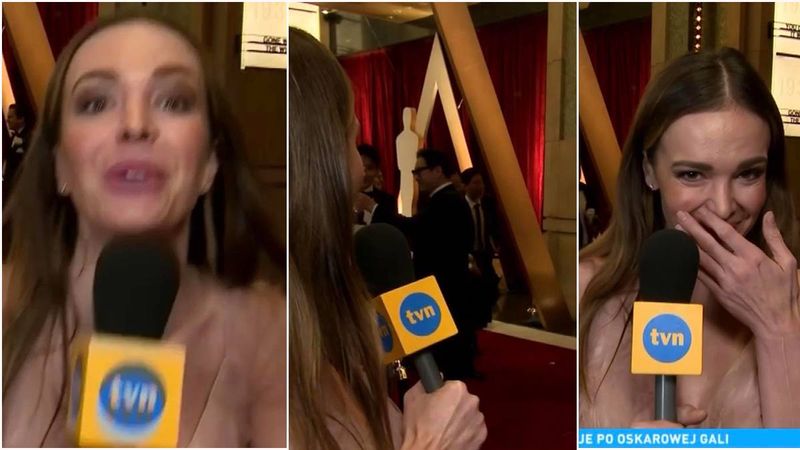 Zdobywcy Oscara zwrócili uwagę na Annę Wendzikowską. Ich reakcję nagrała kamera. Mamy wideo [WIDEO]