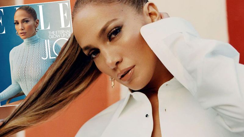 Jennifer Lopez zafundowała fanom pokaz mody w „ELLE”. Jest nawet suknia ślubna z przepastnym dekoltem