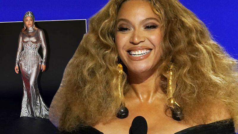 Grammy 2021: Beyonce pokazała drugą kreację. Piękna, ale… Co ona ma na twarzy? Teraz nie uciszy plotek o poprawianiu urody