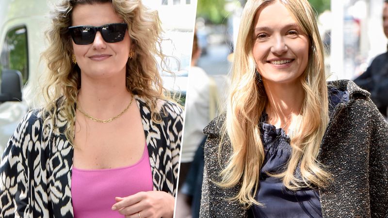Piękne kobiety przed studiem „DDTVN”. Joanna Koroniewska i Zofia Zborowska okiem paparazzi
