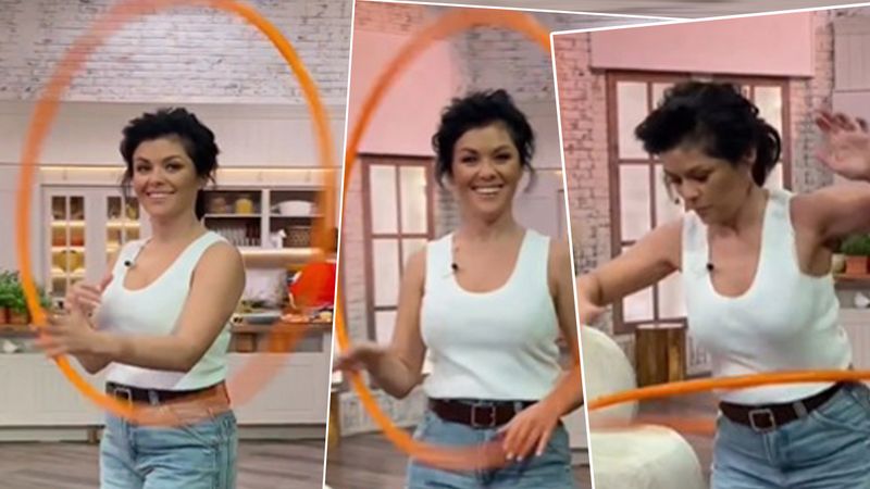 „Pnś”. Kasia Cichopek w krótkich szortach wywija sztuczki z hula-hoop. Poradziła sobie jak gimnastyczka!