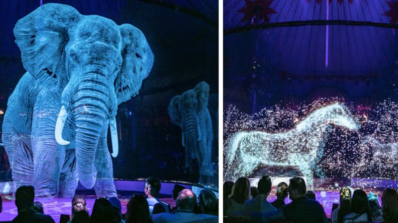 Ten cyrk używa hologramów aby nie męczyć prawdziwych zwierząt