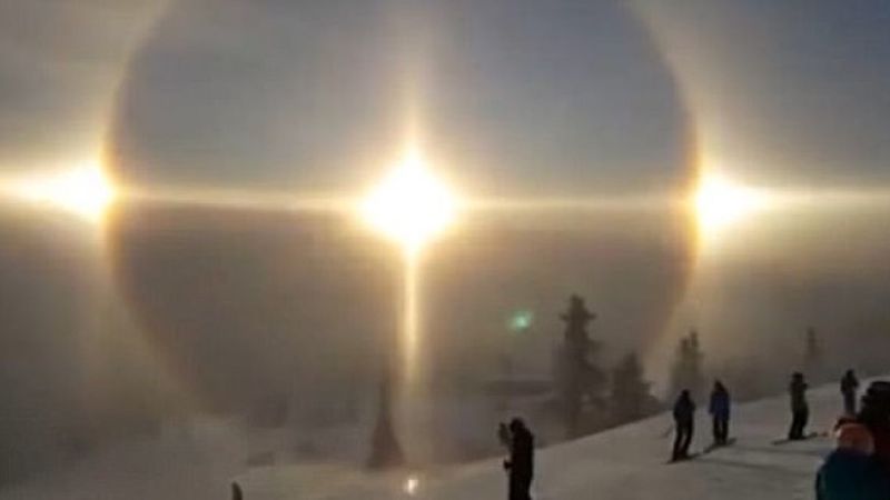 Narciarze uwiecznili niecodzienne zjawiska atmosferyczne na niebie. Robią wrażenie!