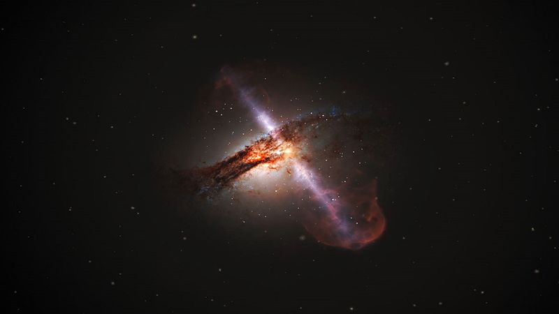 Astronomowie odkryli supermasywną czarną dziurę, która zachowuje się jak gigantyczna fontanna