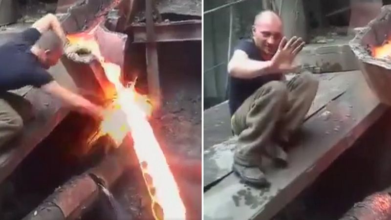 Jak to możliwe, że mężczyzna włożył dłoń w strumień stopionego metalu i w ogóle się nie poparzył?