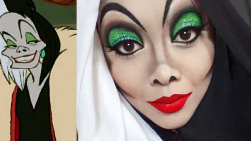 Ta kobieta za pomocą makijażu i hidżabu zamienia się w postacie z bajek Disneya. Robi wrażenie!