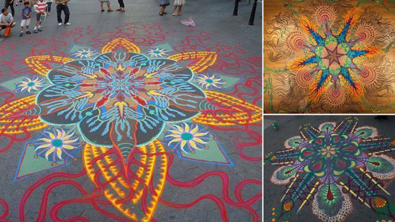 Ten artysta tworzy skomplikowane i piękne dzieła na ulicach i chodnikach. Używa do tego… piasku!
