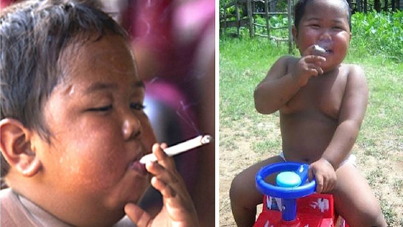 Ten 2-latek zasłynął z palenia aż 40 papierosów dziennie. 6 lat później wygląda zupełnie inaczej