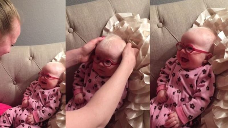 Dzięki nowym okularom malutka Tilly po raz pierwszy wyraźnie widzi swoich rodziców. Jej reakcja jest wzruszająca!