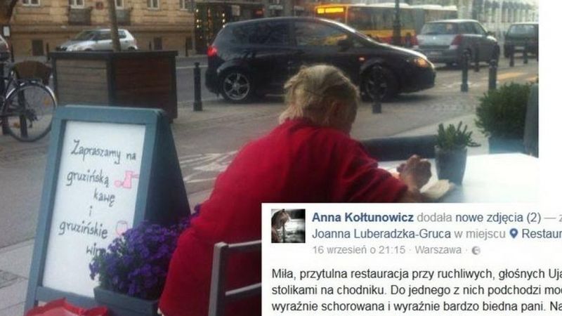 Starsza i schorowana kobieta zajmuje miejsce przy stoliku warszawskiej restauracji. To co robi kelner jest wzruszające!