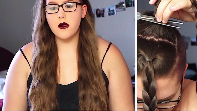 Nerwowa nastolatka stawia przed sobą kamerę i ścina długie włosy. Wcale nie kończy tylko na tym…