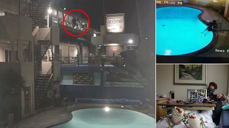 Znany YouTuber skoczył z hotelowego balkonu i… nie trafił do basenu. Dziś prosi o pomoc