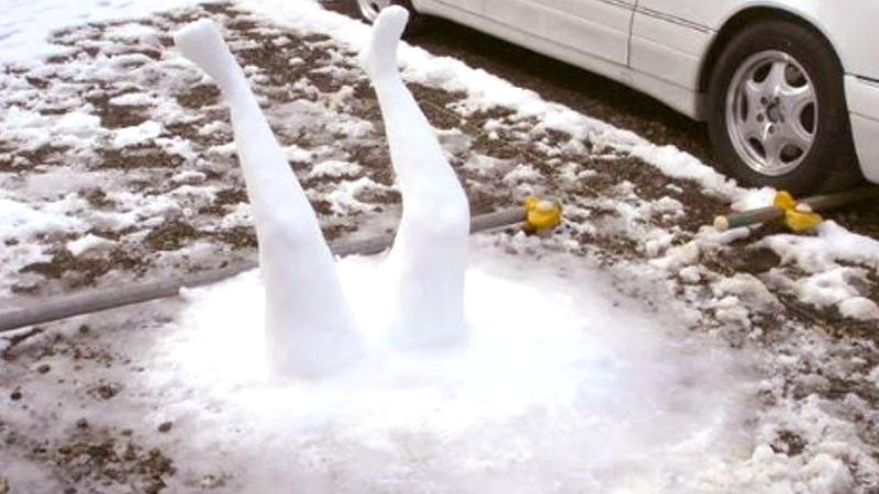 Dzień po tym jak spadł śnieg, ludzie zaczęli znajdować nietypowe śnieżne postaci w mieście