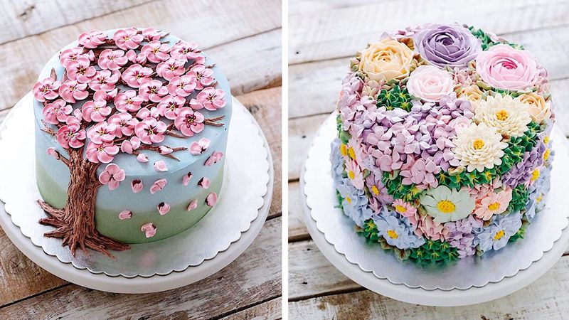 20 wiosennych tortów, które całe ubrane są w kwiaty! Są tak piękne, że aż szkoda je jeść…
