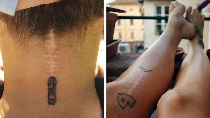 18 idealnie dopasowanych tatuaży, które sprawiły, że blizny stały się prawie niezauważalne