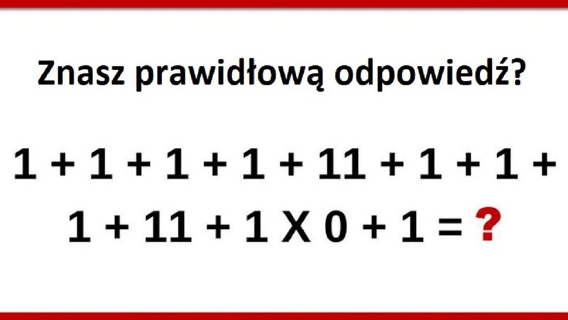 Wiele osób nie jest w stanie prawidłowo rozwiązać tej matematycznej zagadki. Czy Tobie się uda?