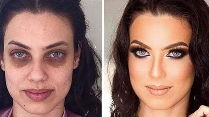 18 zdjęć kobiet przed wykonaniem makijażu i tuż po. Ich twarze zmieniły się nie do poznania