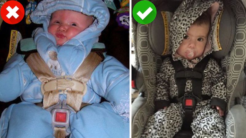 Nie wkładaj dziecka do fotelika samochodowego w zimowej kurtce! To zagraża jego życiu