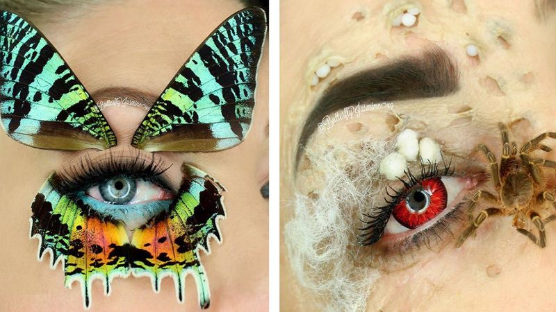 Artystka wykorzystuje martwe robaki, by stworzyć niezwykłe makijaże. Obrzydliwie zachwycające!