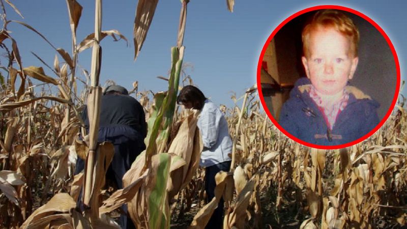 3-latek zniknął w polu kukurydzy. Po wielu godzinach poszukiwań mężczyzna dostrzegł na ziemi nóżkę