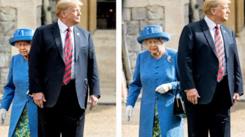 Trump w czasie wizyty u Elżbiety II nie okazał jej szacunku. Królowa była zażenowana