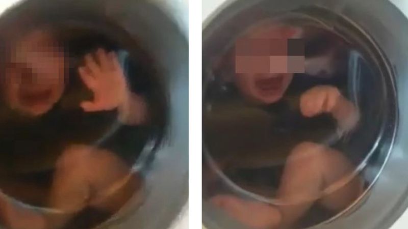 Zamknęli 2-latka w pralce i nagrywali to. Śmiali się, gdy dziecko zanosiło się od płaczu