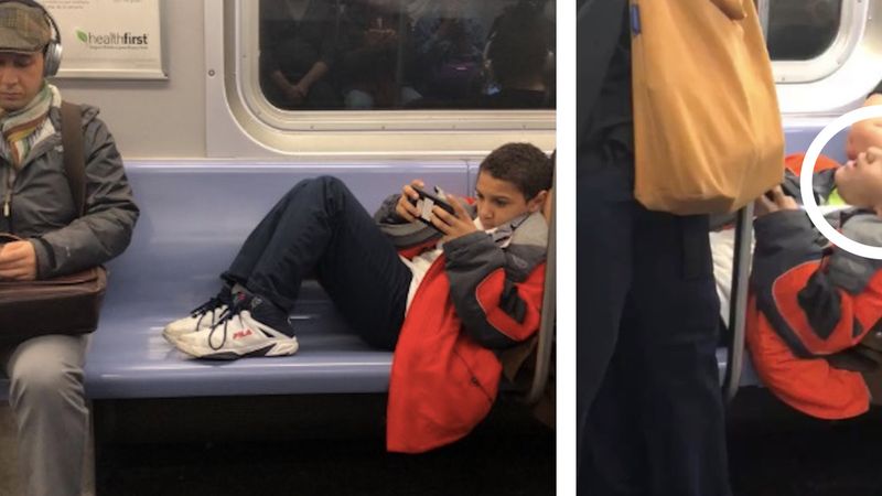 Chłopiec zajął w metrze aż 3 miejsca siedzące. Jeden z pasażerów dał mu niezłą nauczkę