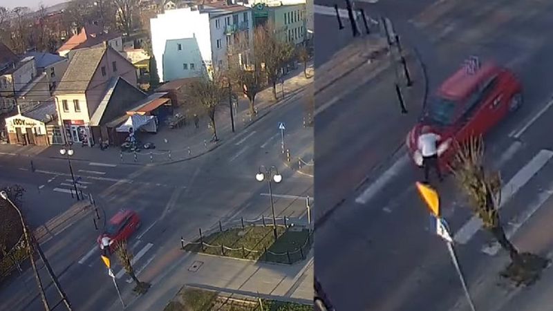 Samochód uderza w kobietę na pustym skrzyżowaniu. Kierowca prowadził „elkę”