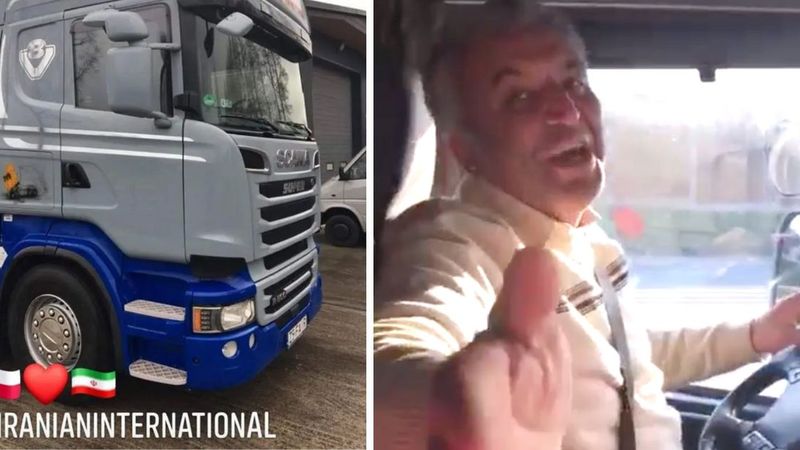 Irański kierowca wraca do domu nową ciężarówką! Opublikował film, na którym tańczy z radości