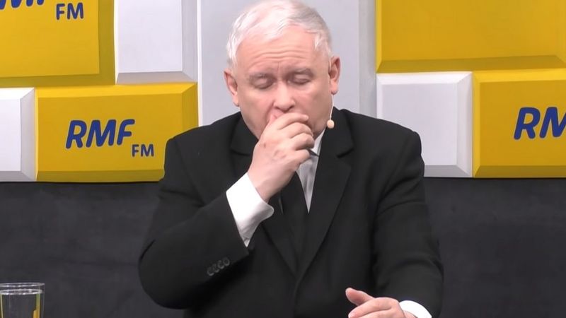 Kaczyński kaszlał w trakcie wywiadu