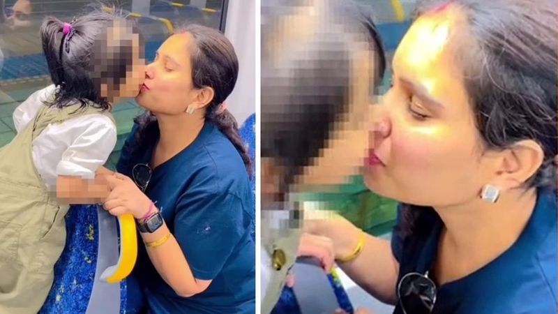Matka całowała córkę w pociągu