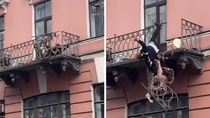 Para wypadła przez balkon