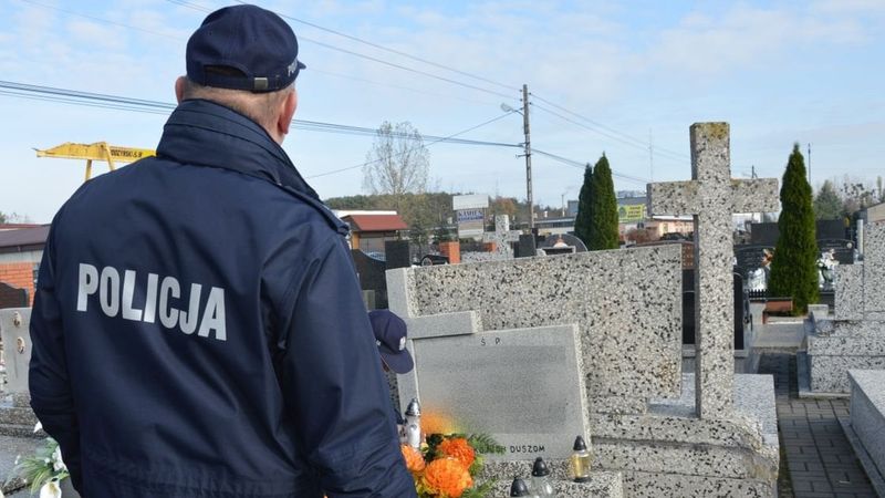 policyjne kontrole na cmentarzach