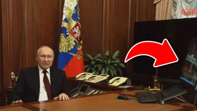 Monitor Putina podczas orędzia do narodu