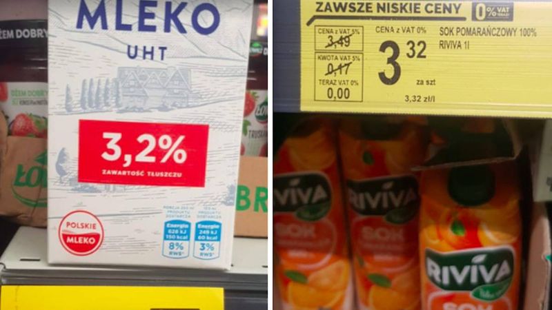 Cena mleka w Biedronce