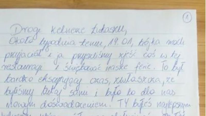 Kelner nie był zadowolony że dostał tylko 3,27 zł napiwku. Tydzień później otrzymał zaskakujący list