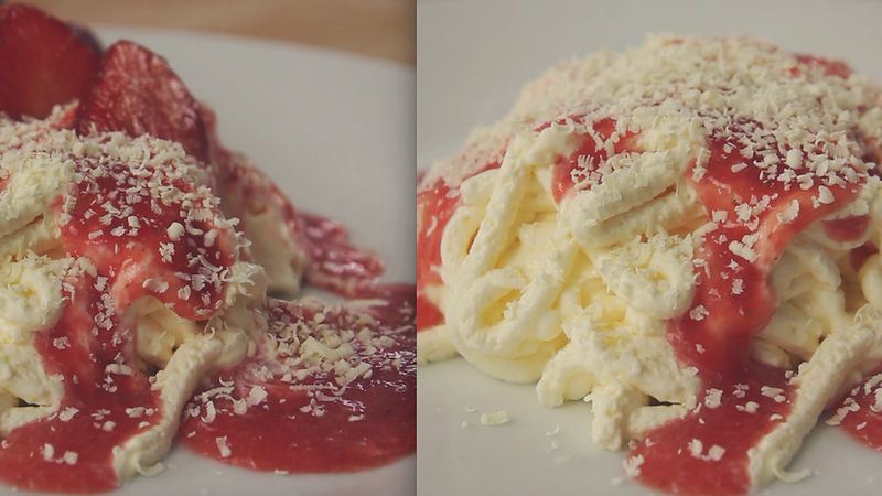 Lody w formie spaghetti – taką propozycją podania lodów z pewnością zaskoczysz swoich przyjaciół!