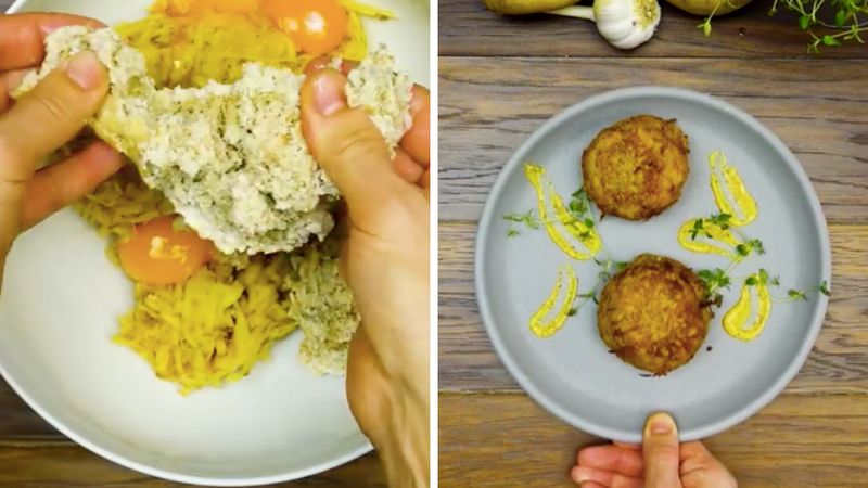 Ziemniaczane kulki z mięsnym nadzieniem