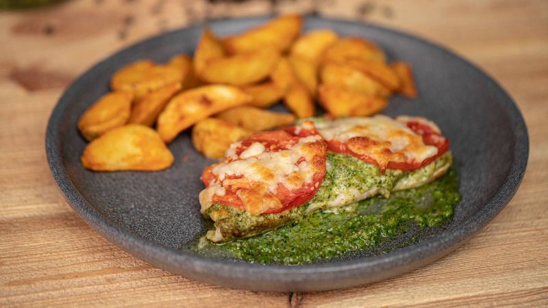 Indyk z pesto z piekarnika