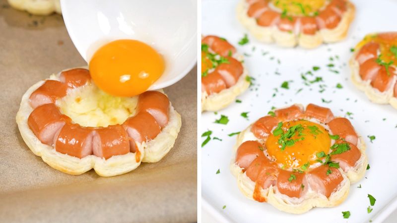 Parówki słoneczka w cieście francuskim – perfekcyjnie śniadanie istnieje