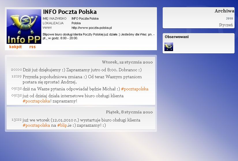 Poczta stworzyła biuro obsługi klienta w Blipie. Sprawdź co załatwisz