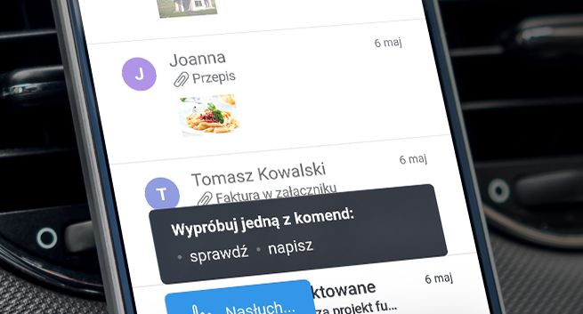 Asystent głosowy w aplikacji Poczta Interia na Androida