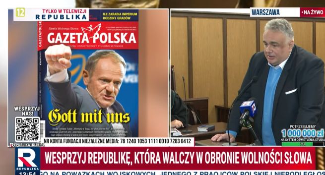 Tusk kontra Sakiewicz w sądzie. Specyficzna relacja Republiki