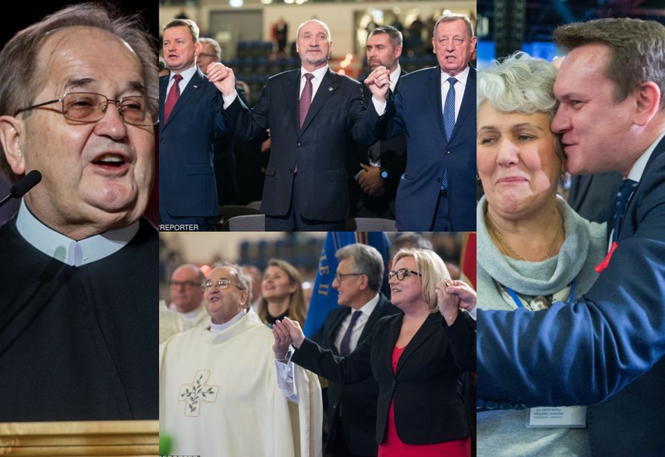 2Tłum polityków PiS na urodzinach Radia Maryja: Macierewicz, Błaszczak i Szyszko trzymają się za ręce i śpiewają...